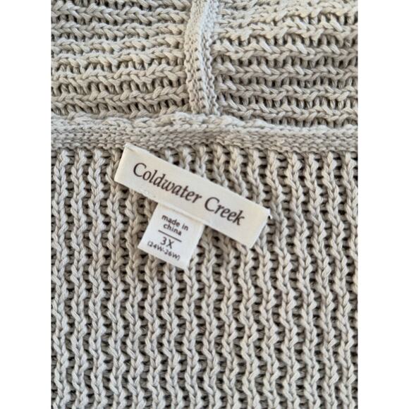 Coldwater Creek NWT Women's 3X Open-Front Sleeveless Cardigan Sweater Vest Beige - Picture 8 of 13